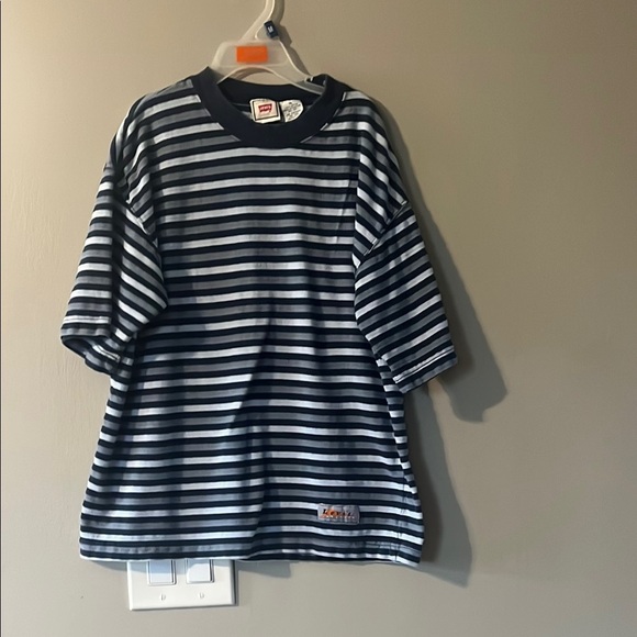 Kids Levi Striped Navy and White T-Shirt - Picture 1 of 4